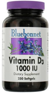 Bluebonnet Nutrition   Vitamin D3 1000 IU   250 Softgels