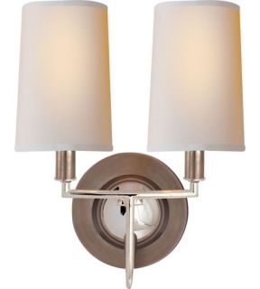 Thomas Obrien Elkins 2 Light Wall Sconces in Antique Nickel With Polished Nickel TOB2068AN/PN NP