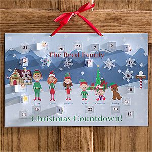 Personalized Countdown To Christmas Calendar   Christmas Elves