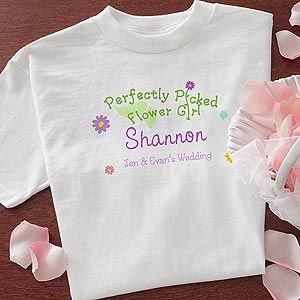 Personalized Flower Girl Wedding T Shirt   Perfectly Picked