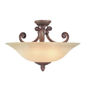 Carlyle 3 Light Semi Flush Mounts in Canyon Clay 2407 54