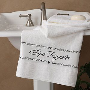 Custom Personalized Fleur de Lis Bath Towel