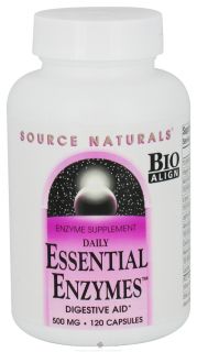 Source Naturals   Daily Essential Enzymes Digestive Aid 500 mg.   120 Capsules