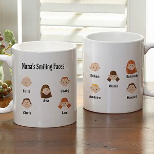 Personalized Family Character Coffee Mug for Grandparents
