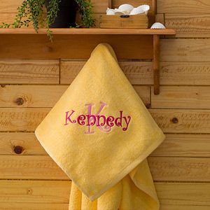 Yellow Personalized Beach Towels for Kids   All About Me