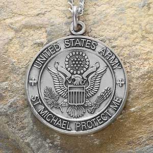 Personalized St. Michael Military Medallion Pendant   Army