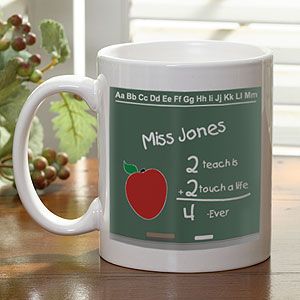 Personalized Teacher Ceramic Coffee Mugs   Chalkboard