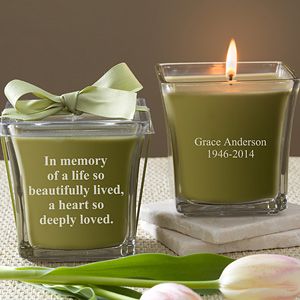 Personalized Memorial Candles   In Memory   Papaya & Bamboo