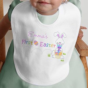 Babys First Easter Personalized Baby Bib