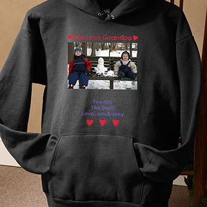 Personalized Photo Sweatshirt for Dads & Grandfathers   Black