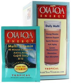 Ola Loa   Energy Super Multi Vitamin Effervescent Tropical   30 x 7g Packets