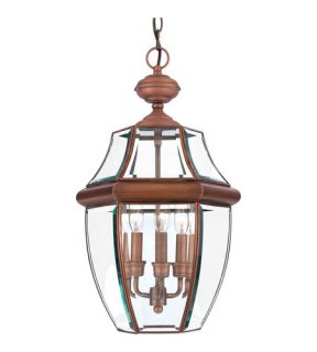 Newbury 3 Light Outdoor Pendants/Chandeliers in Aged Copper NY1179AC