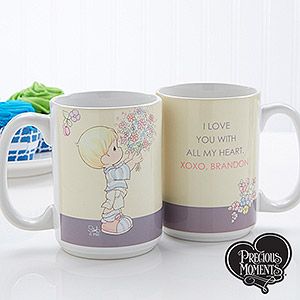 Precious Moments Personalized Coffee Mugs for Mom   Flower Bouquet   Large