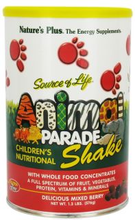 Natures Plus   Animal Parade Shake Delicious Mixed Berry   1.3 lbs.