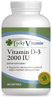 LuckyVitamin   Vitamin D 3 2000 IU   365 Softgels
