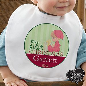 Personalized First Christmas Baby Bibs   Precious Moments
