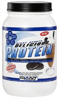 Giant Sports Products   Delicious Protein Powder Cookies & Creme   2 lbs.