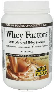 Natural Factors   Whey Factors 100% Natural Whey Protein Double Chocolate   12 oz.