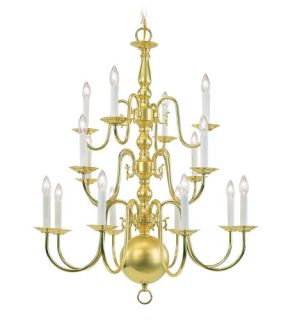 Williamsburg 16 Light Chandeliers in Polished Brass 5016 02