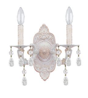 Sutton 2 Light Wall Sconces in Antique White 5022 AW CL SAQ