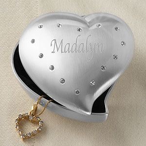 Personalized Heart Shaped Jewelry Box for Women