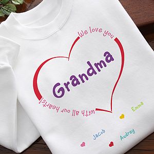 Personalized Ladies Sweatshirt   All Our Hearts