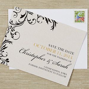 Personalized Save The Date Cards   Deluxe Scroll