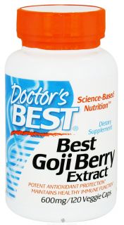 Doctors Best   Best Goji Berry Extract 600 mg.   120 Vegetarian Capsules