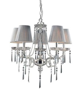 Princess 5 Light Chandeliers in Polished Silver 2396/5