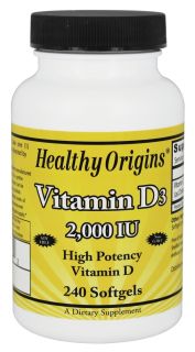 Healthy Origins   Vitamin D3 2000 IU   240 Softgels