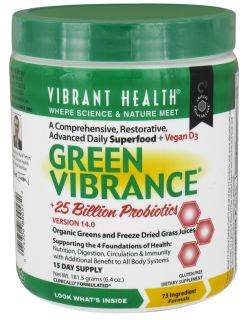 Vibrant Health   Green Vibrance Version 14.3 Daily Superfood   6.4 oz.