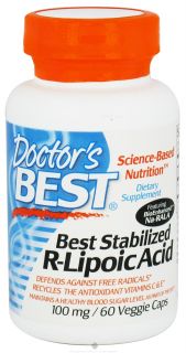 Doctors Best   Best Stabilized R Lipoic Acid 100 mg.   60 Vegetarian Capsules