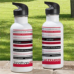 Personalized Water Bottles   Signature Stripe