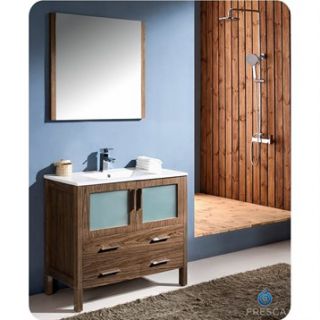 Fresca Torino 36 Walnut Brown Modern Bathroom Vanity with Integrated Sink