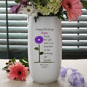 Personalized Birthday Flower Vase   Birthday Blooms