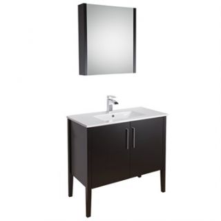 VIGO 36 inch Maxine Single Bathroom Vanity with Medicine Cabinet   Espresso