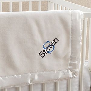 Personalized Boys Baby Blankets   All About Me   Ivory