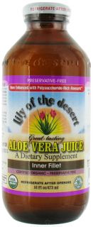 Lily Of The Desert   100% Organic Aloe Vera Juice   16 oz.