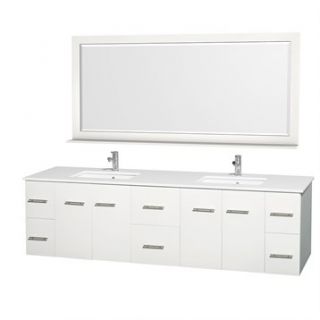 Centra 80 Double Bathroom Vanity Set by Wyndham Collection   White