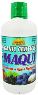 Dynamic Health   Organic Certified Maqui Juice Blend Pomegranate + Acia + Mangosteen   33.8 oz.