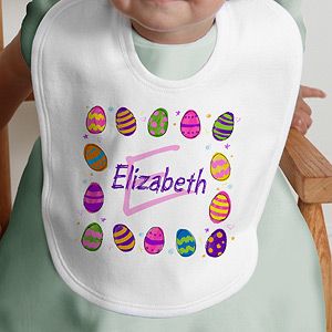 Personalized Easter Baby Bibs   Easter Eggs