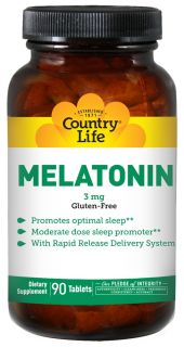 Country Life   Melatonin Rapid Release 3 mg.   90 Tablets Formerly Biochem