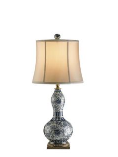 Attraction 1 Light Table Lamps in White/ Blue/ Brass 6170