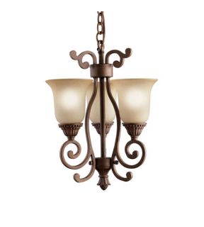 Larissa 3 Light Mini Chandeliers in Tannery Bronze W/ Gold Accent 2215TZG
