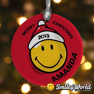 Personalized Christmas Ornaments   Smiley Face