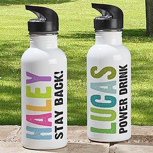 Personalized Kids Water Bottle   Hands Off