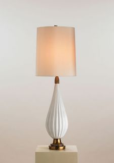 Francesca 1 Light Table Lamps in White/Antique Brass 6443