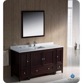 Fresca Oxford 60 Traditional Bathroom Vanity with 2 Side Cabinets   Mahogany