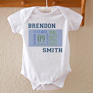 Personalized Bodysuits for Baby Boys   Birth Date