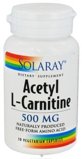 Solaray   Acetyl L Carnitine 500 mg.   30 Vegetarian Capsules